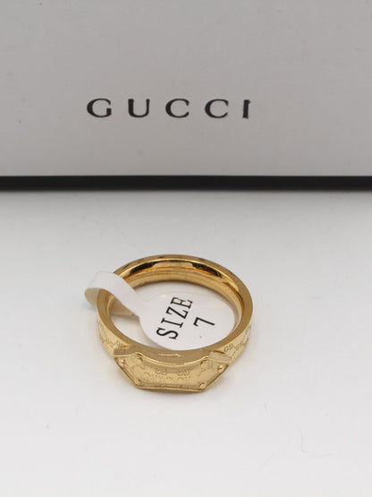 خاتم قوتشي فلات لوقو خواتم gucci ذهبي 6