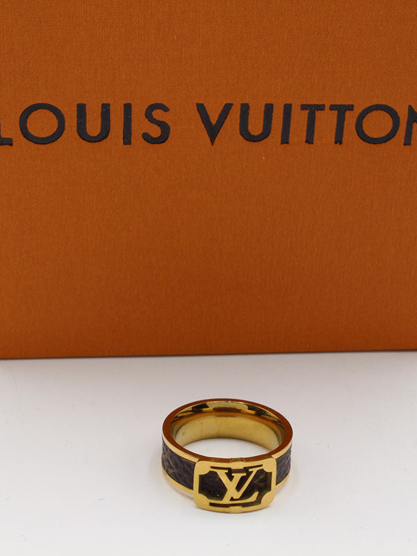 خاتم لويس فيتون لوقو بني خواتم louis vuitton