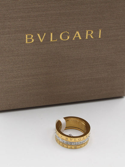 خاتم بولغاري دبلة عريضة خواتم bvlgari ذهبي 7