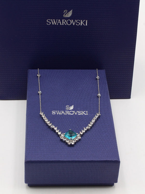 سلسال سواروفسكي بيق بلو سكوير سلسال Swarovski