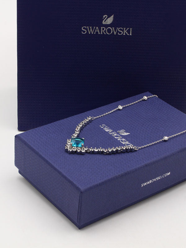 سلسال سواروفسكي بيق بلو سكوير سلسال Swarovski