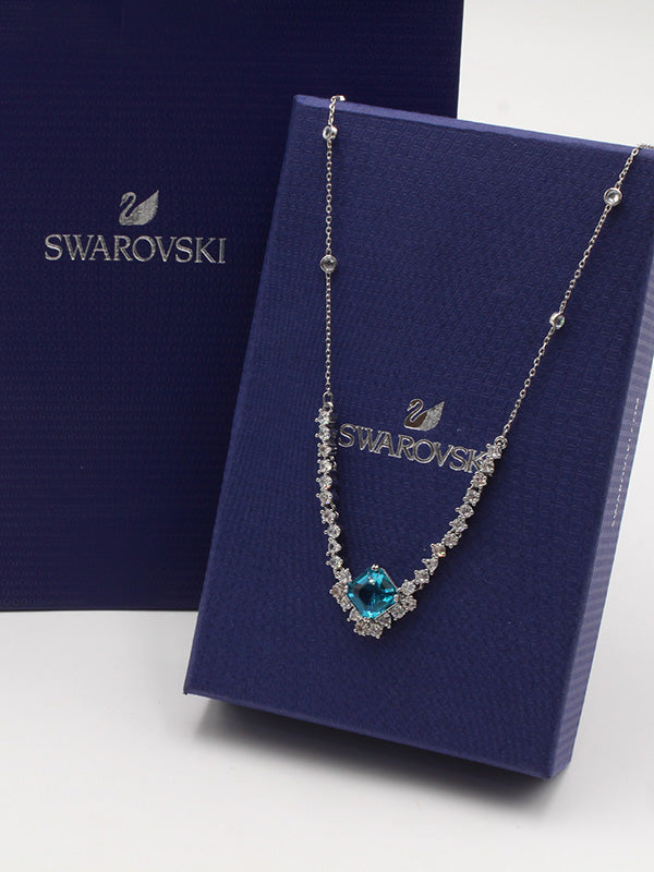 سلسال سواروفسكي بيق بلو سكوير سلسال Swarovski