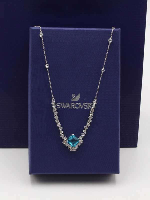 سلسال سواروفسكي بيق بلو سكوير سلسال Swarovski