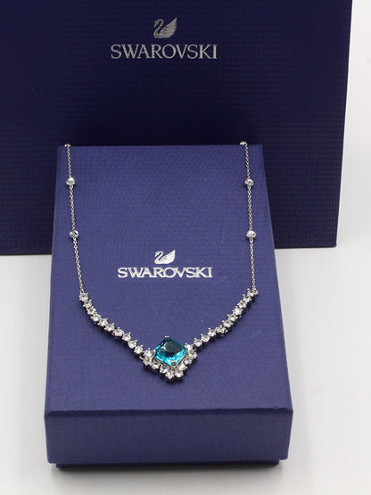سلسال سواروفسكي بيق بلو سكوير سلسال Swarovski