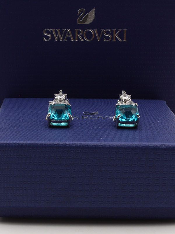 حلق سواروفسكي بيق بلو سكوير حلق Swarovski