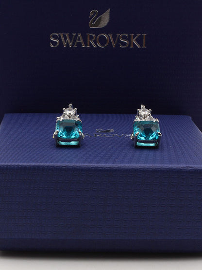 حلق سواروفسكي بيق بلو سكوير حلق Swarovski