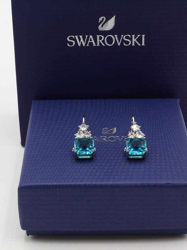حلق سواروفسكي بيق بلو سكوير حلق Swarovski