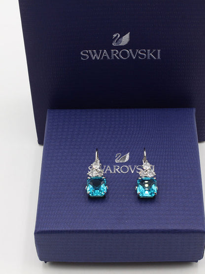 حلق سواروفسكي بيق بلو سكوير حلق Swarovski