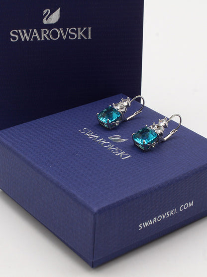 حلق سواروفسكي بيق بلو سكوير حلق Swarovski