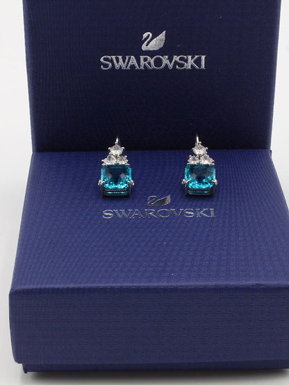 حلق سواروفسكي بيق بلو سكوير حلق Swarovski