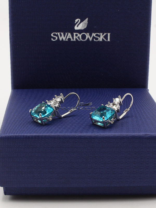 حلق سواروفسكي بيق بلو سكوير حلق Swarovski