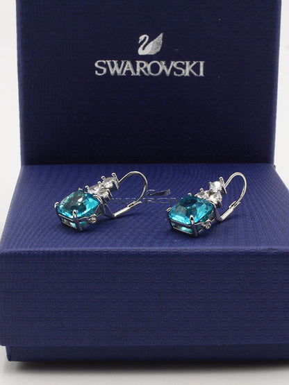 حلق سواروفسكي بيق بلو سكوير حلق Swarovski