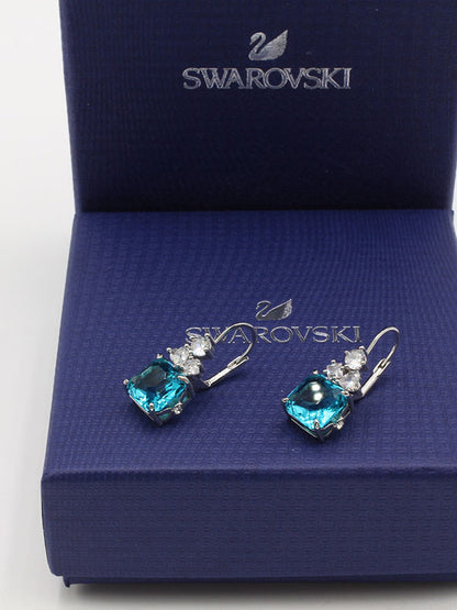 حلق سواروفسكي بيق بلو سكوير حلق Swarovski