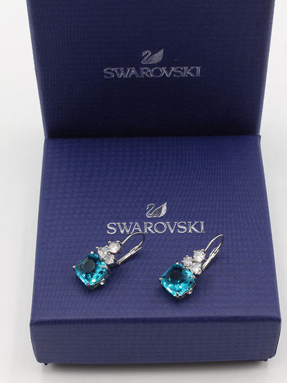 حلق سواروفسكي بيق بلو سكوير حلق Swarovski
