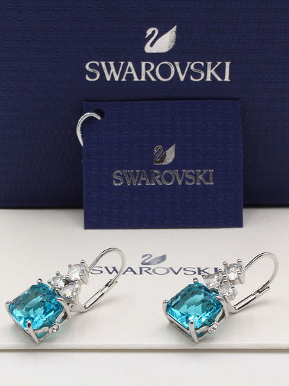 حلق سواروفسكي بيق بلو سكوير حلق Swarovski