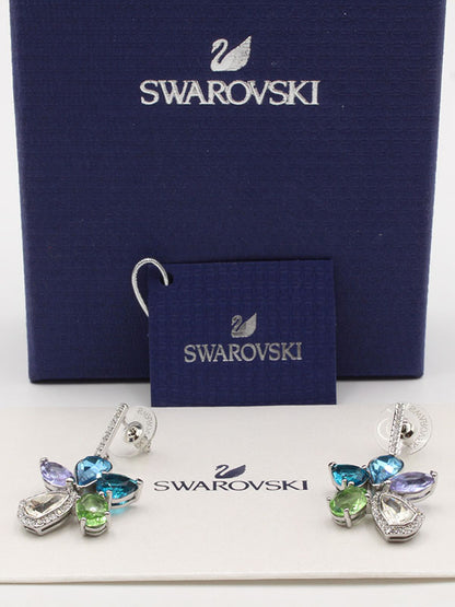 حلق سواروفسكي فراشة بلو ستونز حلق Swarovski
