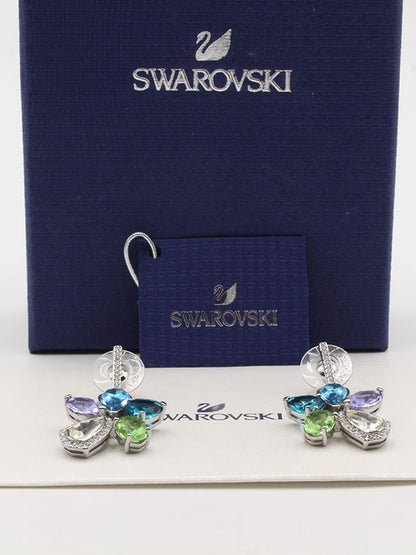 حلق سواروفسكي فراشة بلو ستونز حلق Swarovski