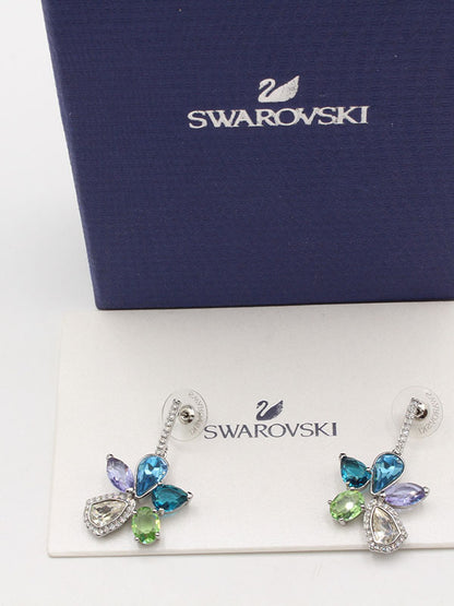 حلق سواروفسكي فراشة بلو ستونز حلق Swarovski