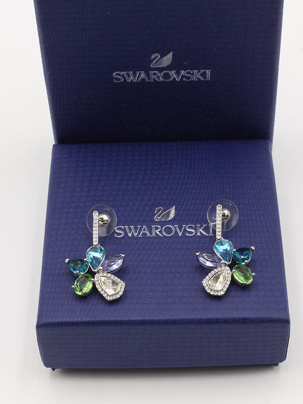 حلق سواروفسكي فراشة بلو ستونز حلق Swarovski