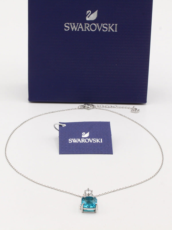 سلسال سواروفسكي بلو سكوير سلسال Swarovski سماوي فضي