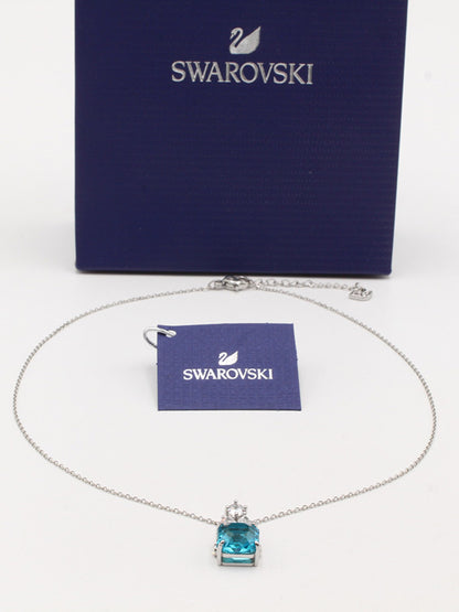 سلسال سواروفسكي بلو سكوير سلسال Swarovski سماوي فضي