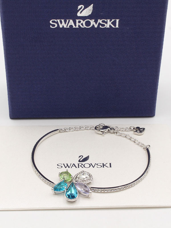اساور سواروفسكي فراشة بلو ستونز اسواره Swarovski سماوي فضي