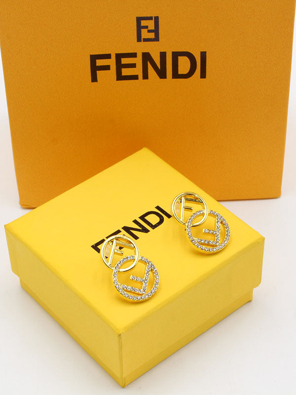 حلق ديور مدور زركون حلق fendi