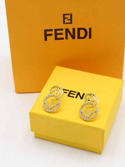 حلق ديور مدور زركون حلق fendi