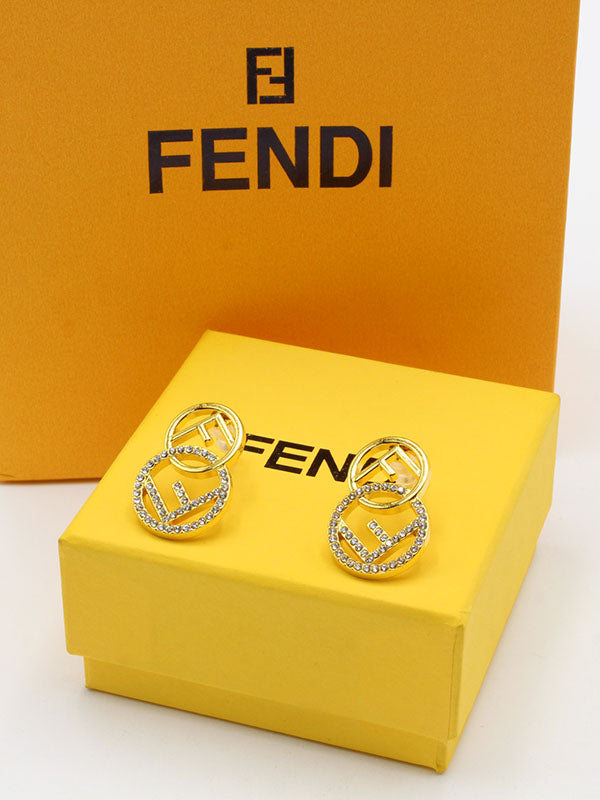 حلق ديور مدور زركون حلق fendi