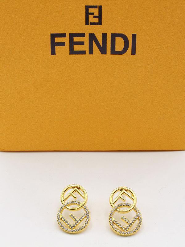 حلق ديور مدور زركون حلق fendi