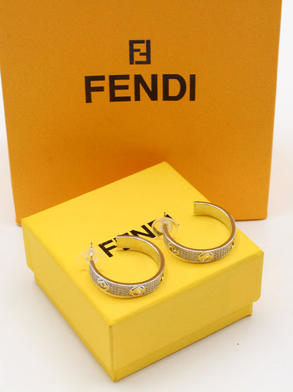 حلق ديور دائري زركون حلق fendi