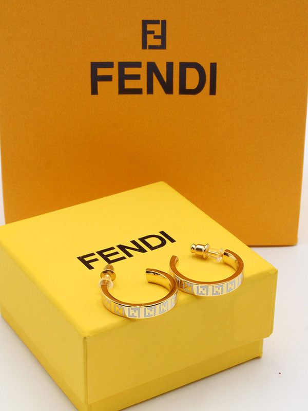 حلق ديور دائري ملون حلق fendi