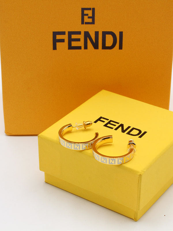 حلق ديور دائري ملون حلق fendi