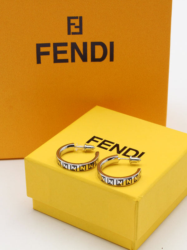 حلق ديور دائري ملون حلق fendi