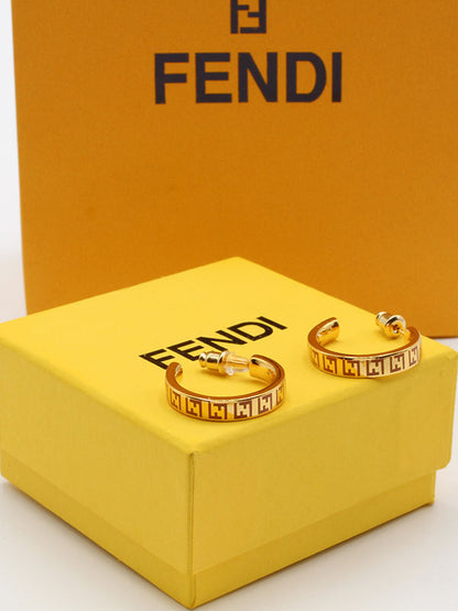 حلق ديور دائري ملون حلق fendi