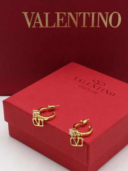 حلق فالنتينو مدور زركون حلق VALENTINO