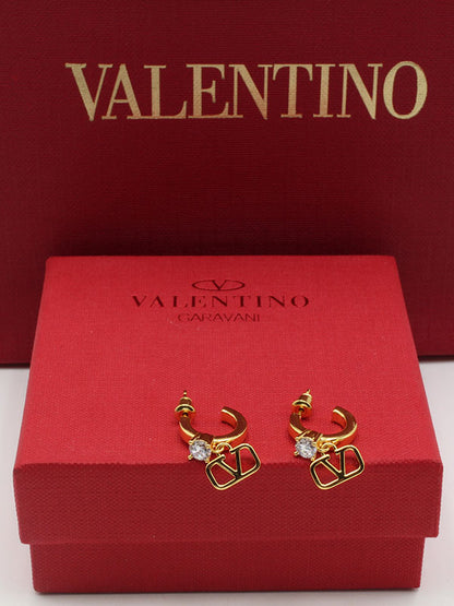 حلق فالنتينو مدور زركون حلق VALENTINO