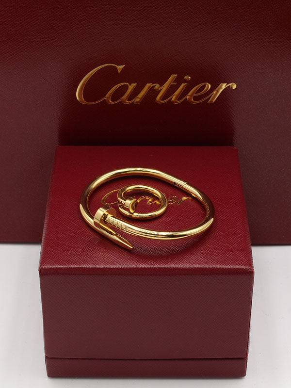 اسواره وخاتم كارتير مسمار لوقو صغير اسواره CARTIER ذهبي 5