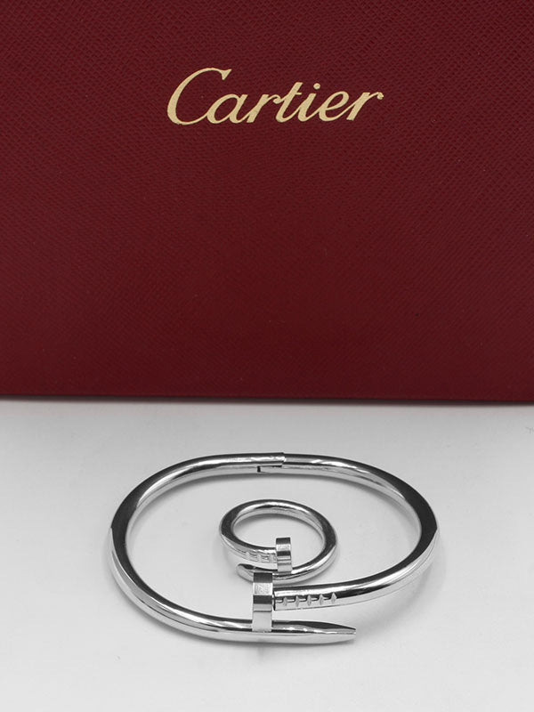 اسواره وخاتم كارتير مسمار لوقو صغير اسواره CARTIER فضي 5