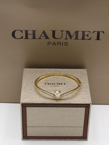 اساور شومية زركون ون ستون اسواره chaumet ذهبي