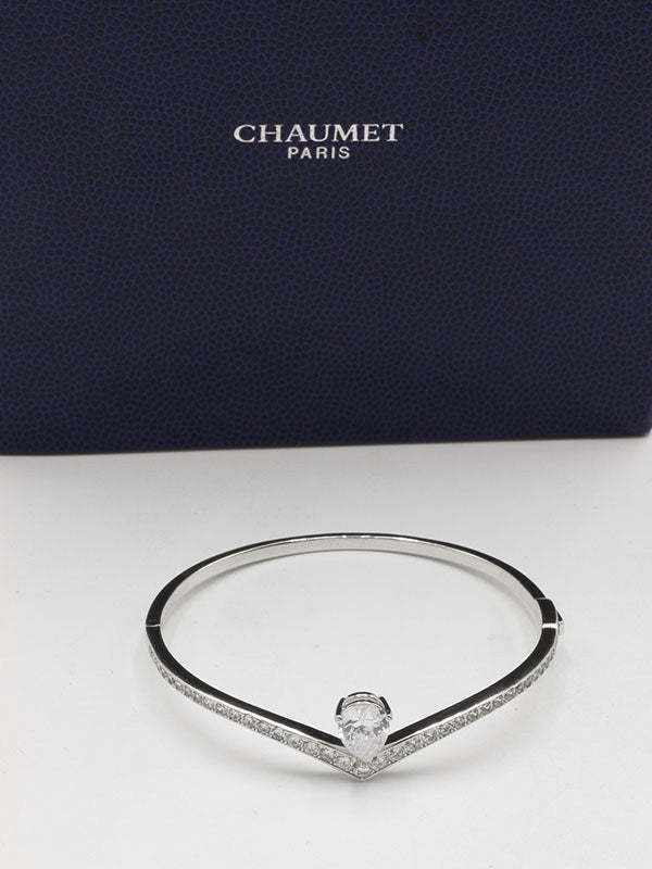 اساور شومية زركون ون ستون اسواره chaumet فضي