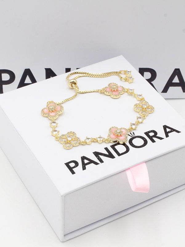 اسوارة باندورا فلاور اسواره pandora وردي ذهبي