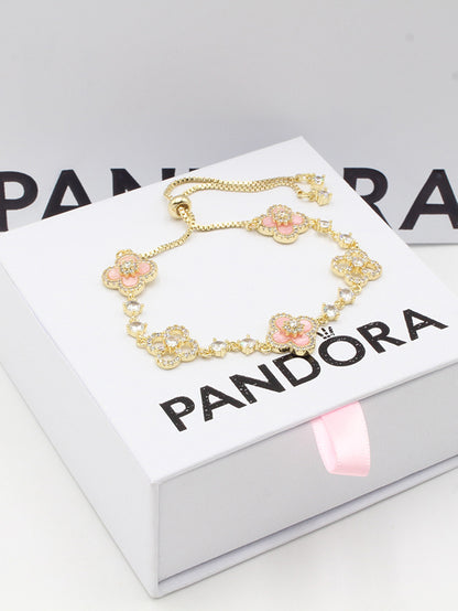 اسوارة باندورا فلاور اسواره pandora وردي ذهبي