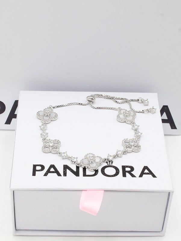 اسوارة باندورا فلاور اسواره pandora ابيض فضي