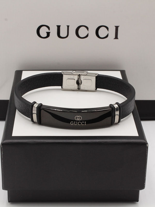 اساور قوتشي رجالي جلد لوقو اسواره gucci