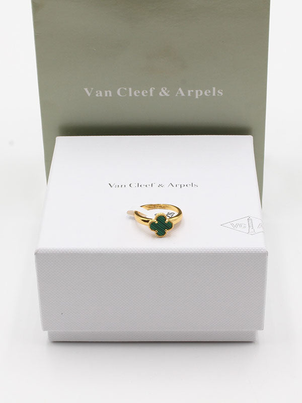 خاتم فان كليف وردة صغير لوقو خواتم jewel اخضر ذهبي 6 