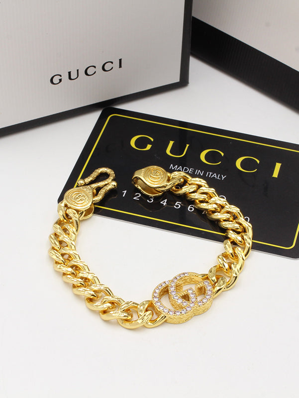 اسوارة قوتشي زركون جنزير لوقو اسواره gucci ذهبي