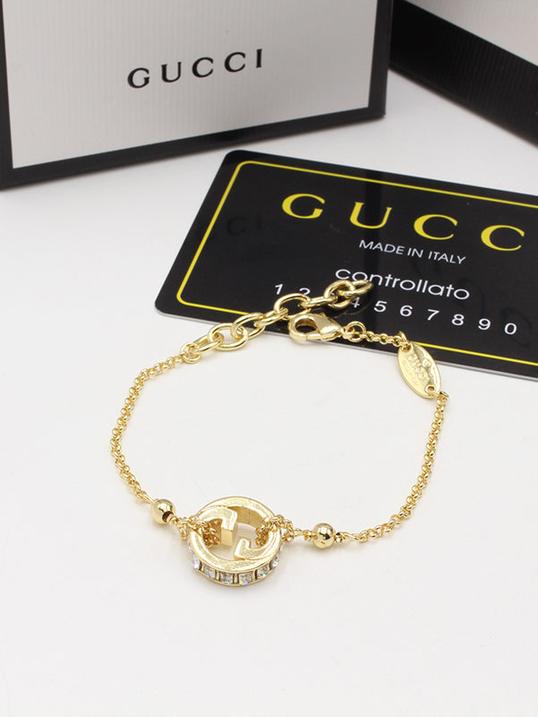 اسوارة قوتشي كيوبك زركون ناعمة لوقو اسواره gucci ذهبي