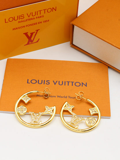 حلق لويس فيتون ملتي لوقو ميتال حلق louis vuitton