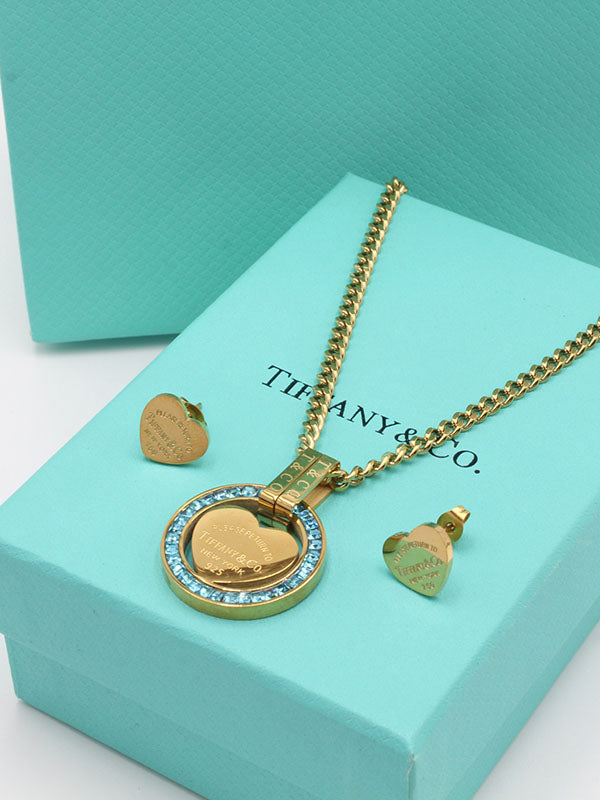 طقم تيفاني هارت بيق شاين اطقم tiffany ذهبي